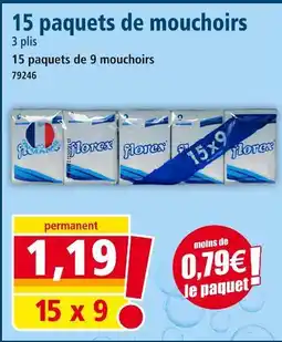 Norma florex 15 paquets de mouchoirs offre