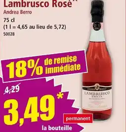 Norma ANDREA BERRO Lambrusco Rosé offre