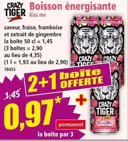 Norma Crazy Tiger Boisson énergisante Kiss me offre