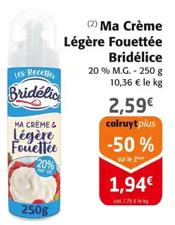 Colruyt Bridélice Ma crème légère fouettée offre