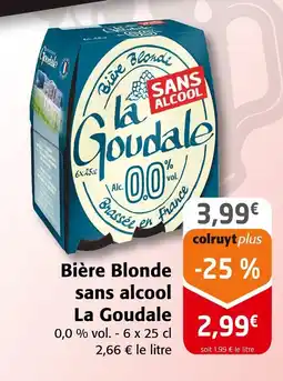 Colruyt LA GOUDALE Bière Blonde sans alcool offre