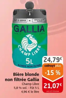 Colruyt GALLIA Bière blonde non filtrée Gallia offre
