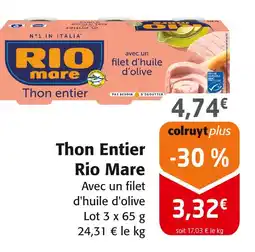 Colruyt Rio Mare Thon Entier offre
