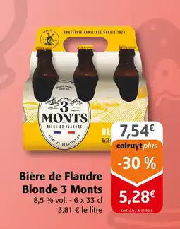 Colruyt 3 MONTS Bière de Flandre Blonde offre