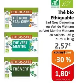 Colruyt ETHIQUABLE Thé noir Earl Grey offre