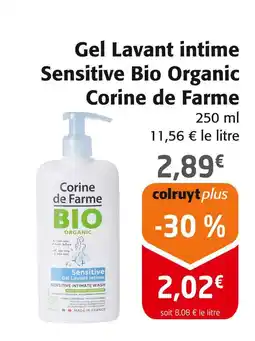 Colruyt Corine de Farme Gel Lavant intime Sensitive Bio Organic offre