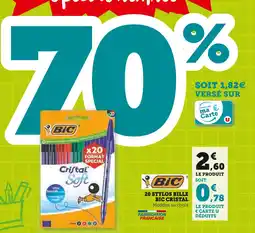 Hyper U BIC 20 stylos bille Cristal Soft offre