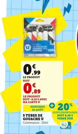 Hyper U U 5 tubes de gouache offre
