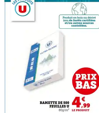 Hyper U U Ramette de 500 feuilles offre
