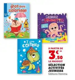 Hyper U Éditions Hemma Sélection activités jeunesse offre