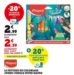 Hyper U MAPED 12 feutres de coloriage jumbo jungle fever offre