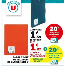 Hyper U U Produits de classement offre