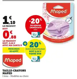Hyper U MAPED Taille-crayons offre