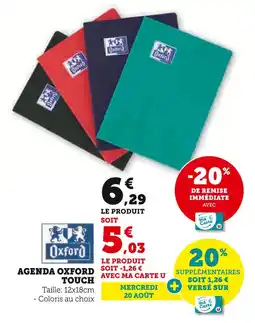 Hyper U OXFORD Agenda touch offre