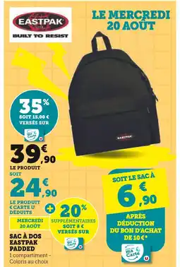 Hyper U EASTPAK Sac à dos Padded offre