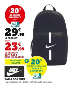 Hyper U NIKE Sac à dos offre