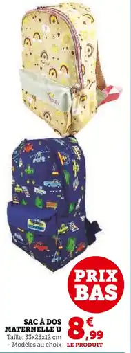 Hyper U U Sac à dos maternelle offre