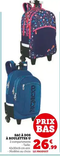 Hyper U U Sac à dos à roulettes offre