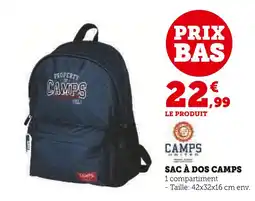 Hyper U CAMPS UNITED Sac à dos offre
