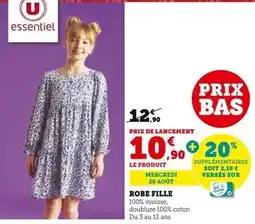 Hyper U U Essentiel Robe fille offre