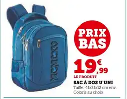 Hyper U U SAC À DOS UNI offre