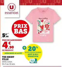 Hyper U U Tee shirt fille offre