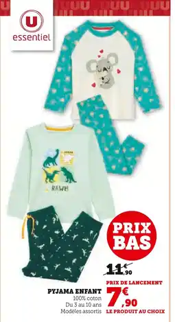 Hyper U U essentiel Pyjama enfant offre