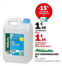 Hyper U Mieuxa Eau déminéralisée 5L offre