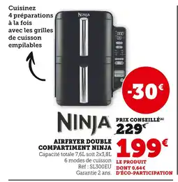 Hyper U Ninja Airfryer double compartiment offre