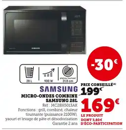 Hyper U SAMSUNG Micro-ondes combiné 28L offre