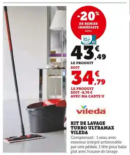 Hyper U Vileda Kit de lavage Turbo Ultramax offre