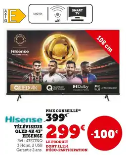 Hyper U Hisense Téléviseur QLED 4K 43 offre