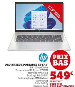 Hyper U HP Ordinateur portable 17,3 offre