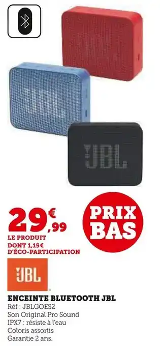 Hyper U JBL Enceinte Bluetooth offre