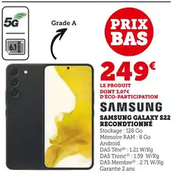 Hyper U Samsung galaxy s22 reconditionné offre