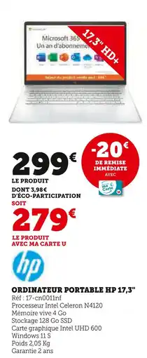 Hyper U HP Ordinateur portable HP 17,3 offre