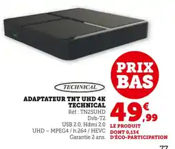 Hyper U Technical Adaptateur TNT UHD 4K offre