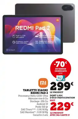 Hyper U XIAOMI Tablette Redmi Pad 2 offre