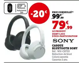 Hyper U SONY Casque Bluetooth offre