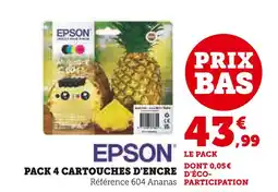 Hyper U EPSON Pack 4 cartouches d'encre offre
