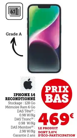 Hyper U APPLE iPhone 14 reconditionné offre