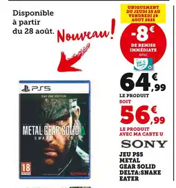Hyper U SONY Jeu PS5 Metal Gear Solid Delta: Snake Eater offre