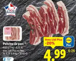 Lidl Poitrine de porc offre