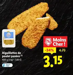 Lidl Aiguillettes de poulet panées offre