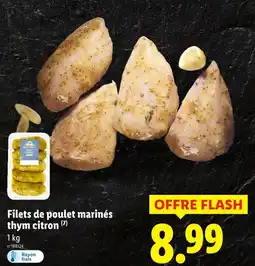 Lidl Filets de poulet marinés thym citron offre