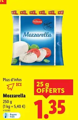 Lidl Milbona Mozzarella offre