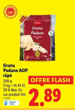 Lidl Milbona Grana Padano AOP râpé offre