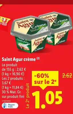 Lidl SAINT AGUR Saint Agur crème offre