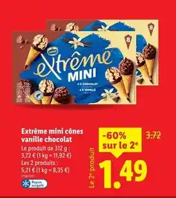 Lidl NESTLÉ Extrême mini cônes vanille chocolat offre