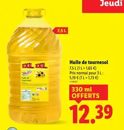 Lidl Huile de tournesol offre